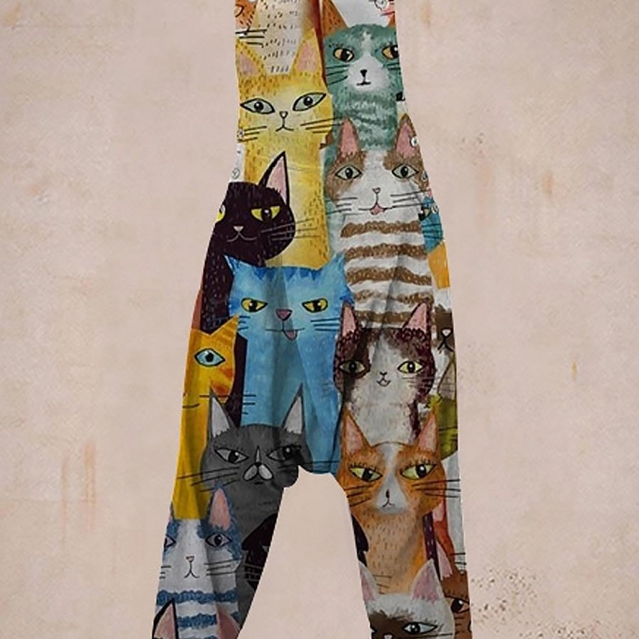 Ladies Casual Printed Harem Jumpsuit