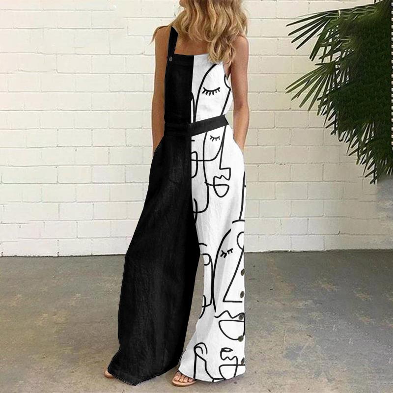 Fashion art print jumpsuit