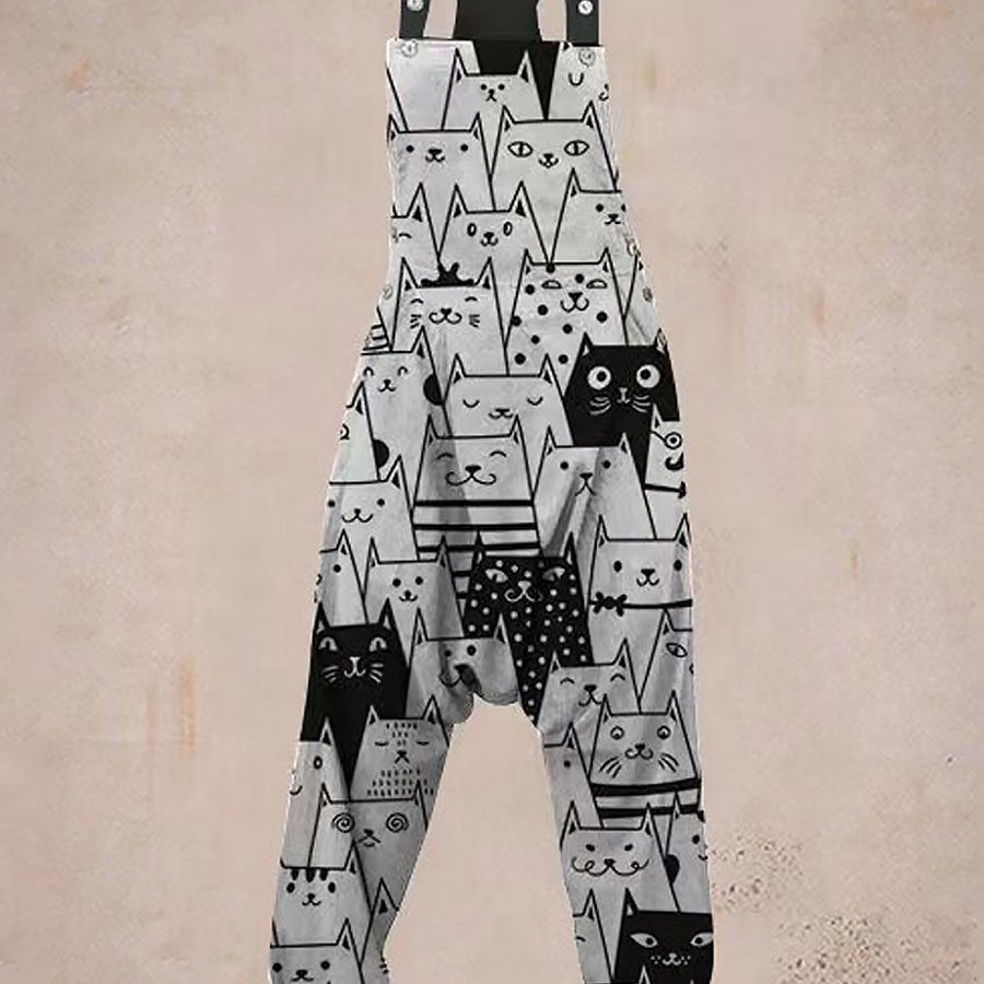 Ladies Casual Printed Harem Jumpsuit