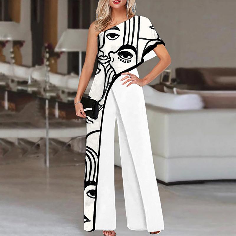 Fashion art print print jumpsuit