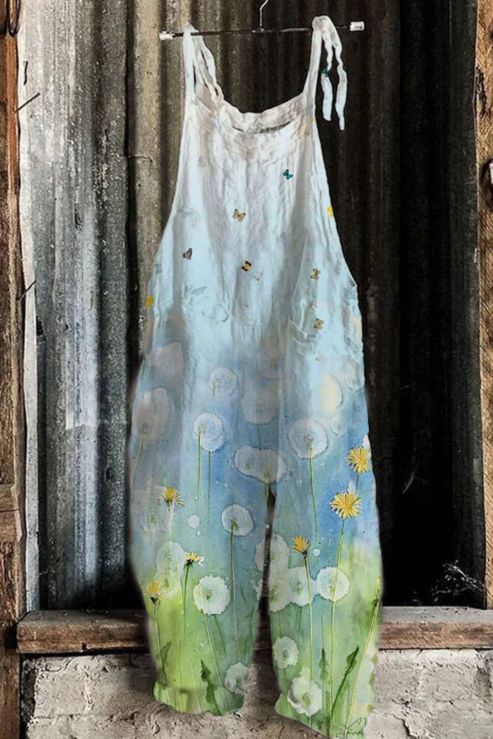 Dandelion Flowers Sleeveless Casual Jumpsuit