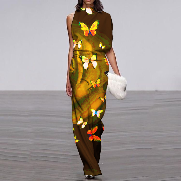 Elegant Printed Art Women's Jumpsuit